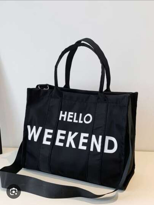 Black Hello Weekend Purse