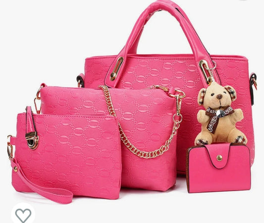 5 Piece Pink Purse Set